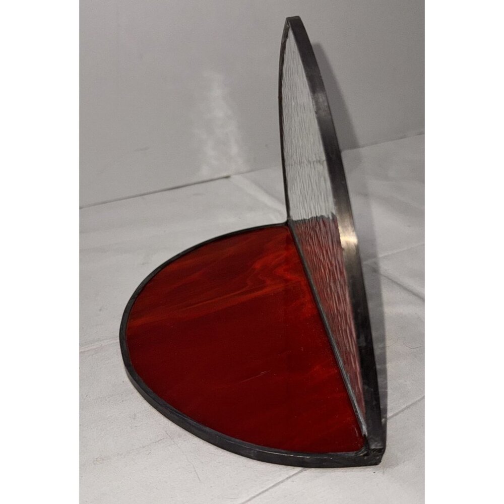 Stained leaded Glass Red & Iridescent Decorative set for sun catchers garden - Picture 2 of 5